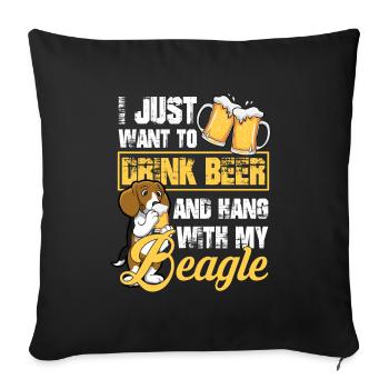 Bier Trinken - Sofakissenbezug 45 x 45 cm - Schwarz - Vorne