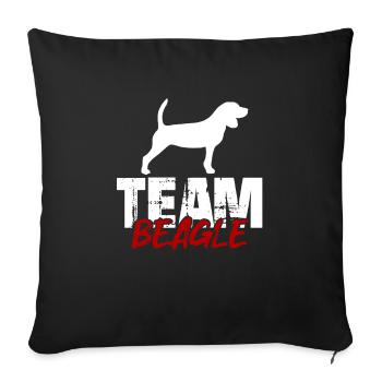 Team Beagle - Sofa pillowcase 17,3'' x 17,3'' (45 x 45 cm) - black - Front