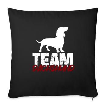 Team Dachshund - Sofa pillowcase 17,3'' x 17,3'' (45 x 45 cm) - black - Front