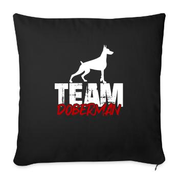Team Dobermann - Sofa pillowcase 17,3'' x 17,3'' (45 x 45 cm) - black - Front