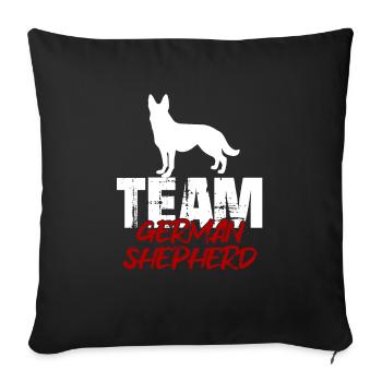 Team German Shepherd - Sofa pillowcase 17,3'' x 17,3'' (45 x 45 cm) - black - Front