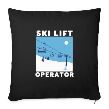 Do You Even Lift Bro Ski - Sofa pillowcase 17,3'' x 17,3'' (45 x 45 cm) - black - Front