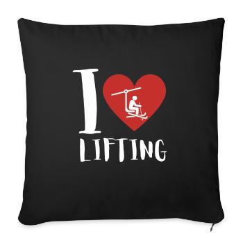 Do You Even Lift Bro Ski - Sofa pillowcase 17,3'' x 17,3'' (45 x 45 cm) - black - Front