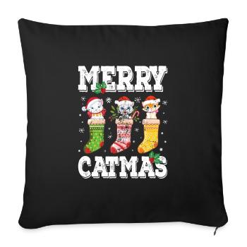 Pyjamas Christmas - Sofa pillowcase 17,3'' x 17,3'' (45 x 45 cm) - black - Front