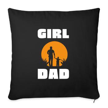 Protective Girl Dad, Dating My Daughter - Sofa pillowcase 17,3'' x 17,3'' (45 x 45 cm) - black - Front