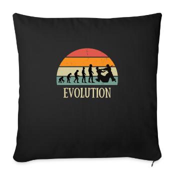 Evolution Aikido man humor Martial arts funny - Sofa pillowcase 17,3'' x 17,3'' (45 x 45 cm) - black - Front