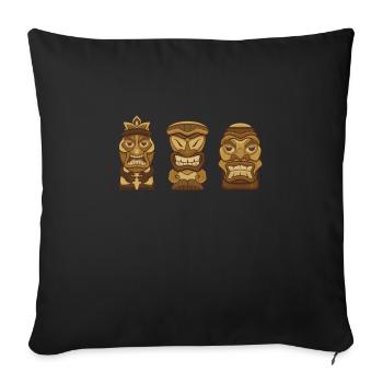 Maori Hei Tiki Tribal Tattoo Nouvelle-Zélande - Housse de coussin décorative 45 x 45 cm - noir - Devant