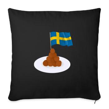 Sweden Swedish Meatball Mer Kötbullar - Sofa pillowcase 17,3'' x 17,3'' (45 x 45 cm) - black - Front