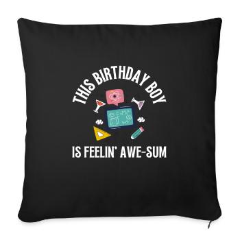 10 Years Old Science Birthday Kid 9 - Sofa pillowcase 17,3'' x 17,3'' (45 x 45 cm) - black - Front