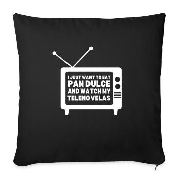 Telenovela Columbianas, émissions hispaniques et feuilletons - Housse de coussin décorative 45 x 45 cm - noir - Devant