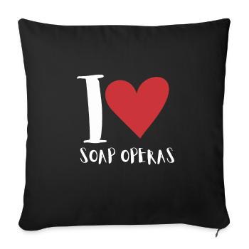 Telenovela Columbianas, Hispanic Shows, And Soap - Sofa pillowcase 17,3'' x 17,3'' (45 x 45 cm) - black - Front