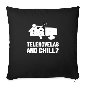 Telenovela Columbianas, Hispanic Shows, And Soap - Sofa pillowcase 17,3'' x 17,3'' (45 x 45 cm) - black - Front