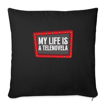 Telenovela Columbianas, Hispanic Shows, And Soap - Sofa pillowcase 17,3'' x 17,3'' (45 x 45 cm) - black - Front