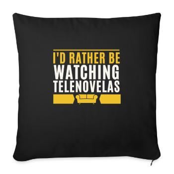 Telenovela Columbianas, émissions hispaniques et feuilletons - Housse de coussin décorative 45 x 45 cm - noir - Devant