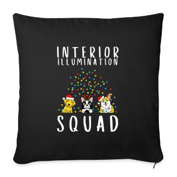 Christmas Light Decorator Exterior Illumination - Sofa pillowcase 17,3'' x 17,3'' (45 x 45 cm) - black - Front