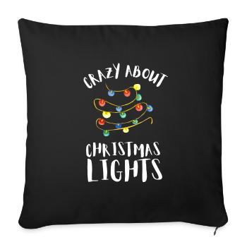 Christmas Light Decorator Exterior Illumination - Sofa pillowcase 17,3'' x 17,3'' (45 x 45 cm) - black - Front
