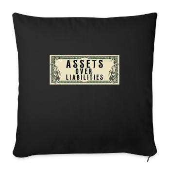 Actifs sur passifs Entrepreneur comptable - Housse de coussin décorative 45 x 45 cm - noir - Devant