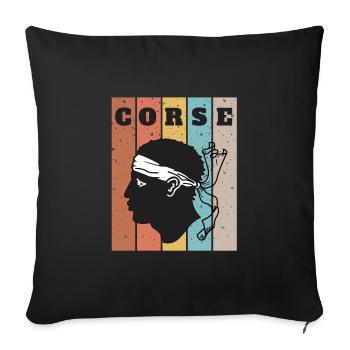 Corse Corsu Corssica 2B Head De Maure Corsica - Sofakissenbezug 45 x 45 cm - Schwarz - Vorne