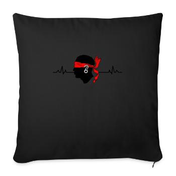 Corse Corsu Corssica 2B Head De Maure Corsica - Sofakissenbezug 45 x 45 cm - Schwarz - Vorne