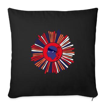 Corse Corsu Corssica 2B Head De Maure Corsica - Sofakissenbezug 45 x 45 cm - Schwarz - Vorne