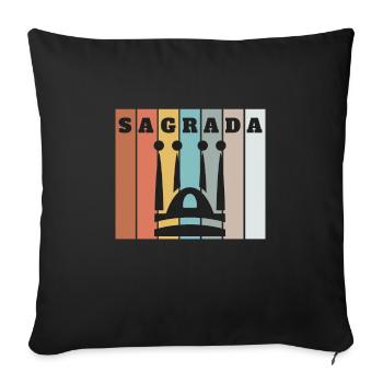 Bandera Independentista Catalana Estelada Negra - Sofa pillowcase 17,3'' x 17,3'' (45 x 45 cm) - black - Front