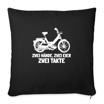 DDR Moped Oldtimer Roller Mofa Scooter 2 Takter - Sofakissenbezug 45 x 45 cm - Schwarz - Vorne