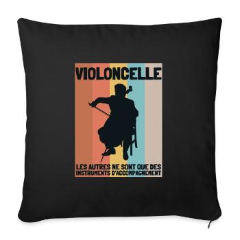 Violoncelle Cello Orchestre Homme Femme Enfants - Sofakissenbezug 45 x 45 cm - Schwarz - Vorne