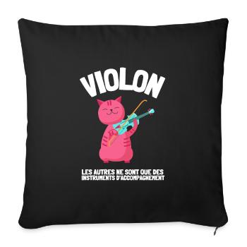 Violon Orchestre Homme Femme Enfants Cadeau - Sofakissenbezug 45 x 45 cm - Schwarz - Vorne