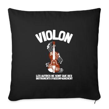 Violon Orchestre Homme Femme Enfants Cadeau - Sofakissenbezug 45 x 45 cm - Schwarz - Vorne