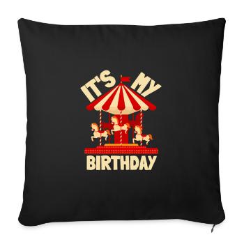Carnival Party Birthday Girl Cumpleaños Carousel - Sofa pillowcase 17,3'' x 17,3'' (45 x 45 cm) - black - Front