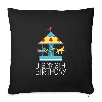 Carnival Party Birthday Girl Cumpleaños Carousel - Sofa pillowcase 17,3'' x 17,3'' (45 x 45 cm) - black - Front