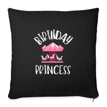 Carnival Party Birthday Girl Cumpleaños Carousel - Sofa pillowcase 17,3'' x 17,3'' (45 x 45 cm) - black - Front