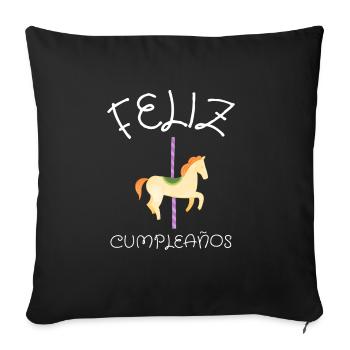 Carnival Party Birthday Girl Cumpleaños Carousel - Sofakissenbezug 45 x 45 cm - Schwarz - Vorne