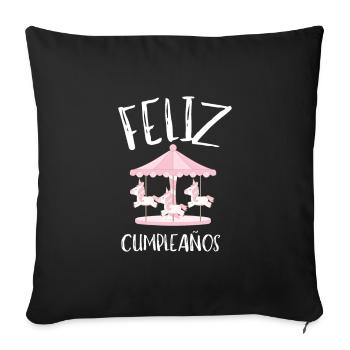 Carnival Party Birthday Girl Cumpleaños Carousel - Sofakissenbezug 45 x 45 cm - Schwarz - Vorne