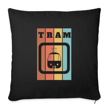 Aerial Tram Tramway Cable Car Cableway Gondola - Sofa pillowcase 17,3'' x 17,3'' (45 x 45 cm) - black - Front