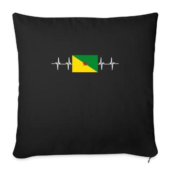 France French Guiana - Sofa pillowcase 17,3'' x 17,3'' (45 x 45 cm) - black - Front
