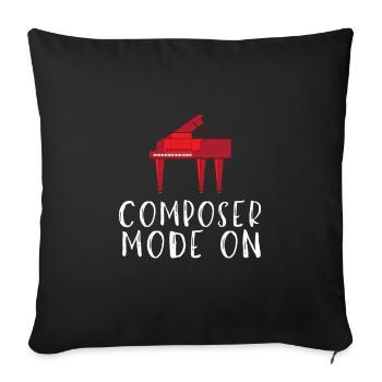Licence de synchronisation Musique Baby Grand Piano - Housse de coussin décorative 45 x 45 cm - noir - Devant