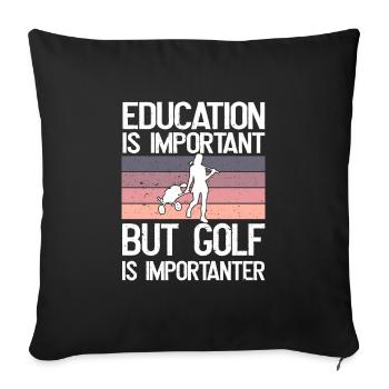 Education is important, but ballet is more important - Sofa pillowcase 17,3'' x 17,3'' (45 x 45 cm) - black - Front