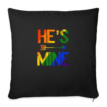 L’amour LGBTQ. Il est à moi - Housse de coussin décorative 45 x 45 cm - noir - Devant