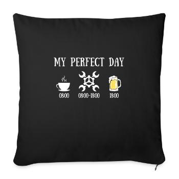 My perfect day mechanic man mechanic humor - Sofa pillowcase 17,3'' x 17,3'' (45 x 45 cm) - black - Front