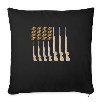 American Flag USA Skeet Shooting Clay Pigeon - Sofakissenbezug 45 x 45 cm - Schwarz - Vorne