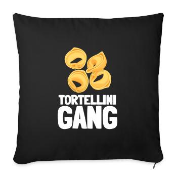 Italian Penne Pasta Tortellini - Sofa pillowcase 17,3'' x 17,3'' (45 x 45 cm) - black - Front