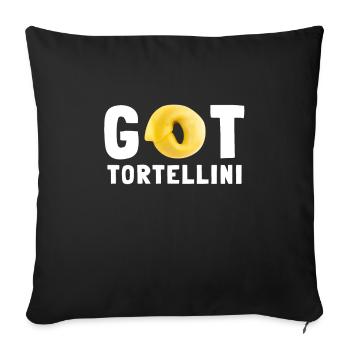 Italian Penne Pasta Tortellini - Sofa pillowcase 17,3'' x 17,3'' (45 x 45 cm) - black - Front
