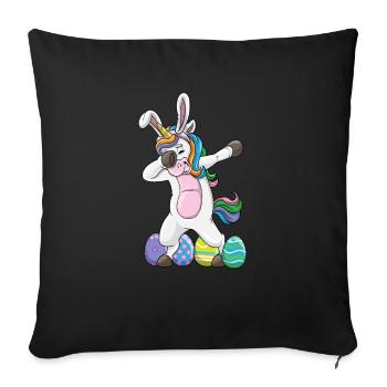 Dabbing Unicorn Easter Rabbit Dab Dance Easter Egg - Sofa pillowcase 17,3'' x 17,3'' (45 x 45 cm) - black - Front