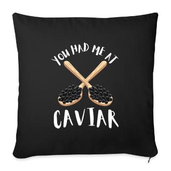 Caviar rouge de saumon à la russe - Housse de coussin décorative 45 x 45 cm - noir - Devant