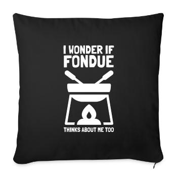 Swiss Cheese Fondue - Sofa pillowcase 17,3'' x 17,3'' (45 x 45 cm) - black - Front