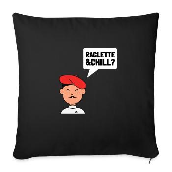 Swiss Cheese Fondue Raclette - Sofa pillowcase 17,3'' x 17,3'' (45 x 45 cm) - black - Front