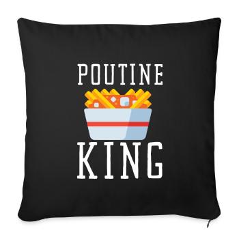 Cheese Curds Gravy Mix Canada Poutine - Sofa pillowcase 17,3'' x 17,3'' (45 x 45 cm) - black - Front