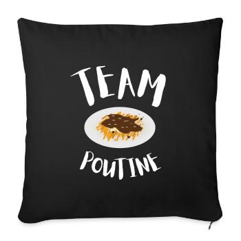 Cheese Curds Gravy Mix Canada Poutine - Sofa pillowcase 17,3'' x 17,3'' (45 x 45 cm) - black - Front