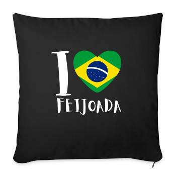 Brazil Brazilian Pork Bean Stew Feijoada - Sofa pillowcase 17,3'' x 17,3'' (45 x 45 cm) - black - Front